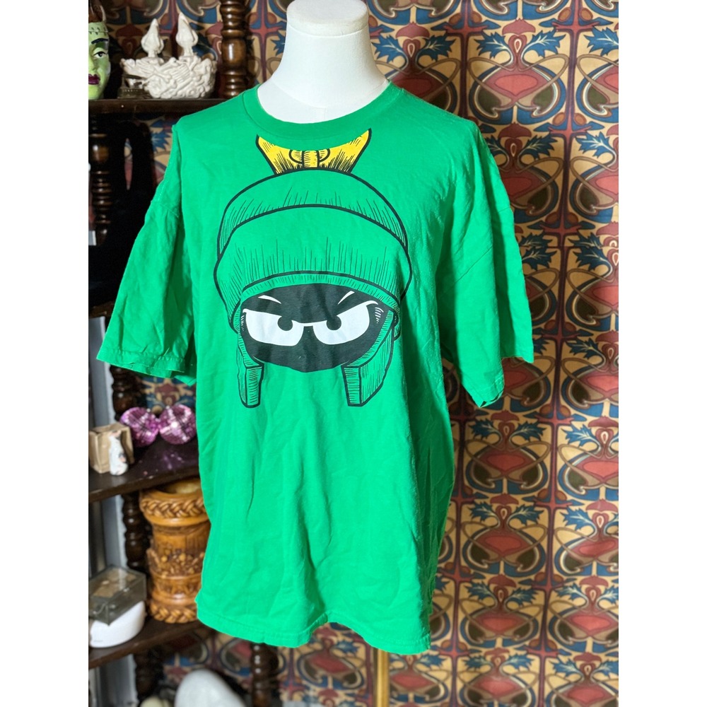 Looney Tunes Marvin Martian T-Shirt Gildan Green XL Cartoon‎ Graphic